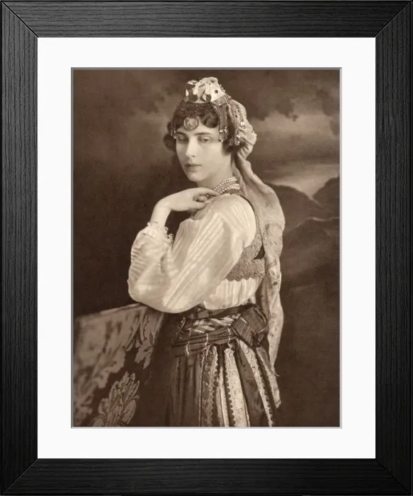 Framed Print : Princess Paul of Yugoslavia in traditional costume Framed Print : Princess Paul of Yugoslavia in traditional costume