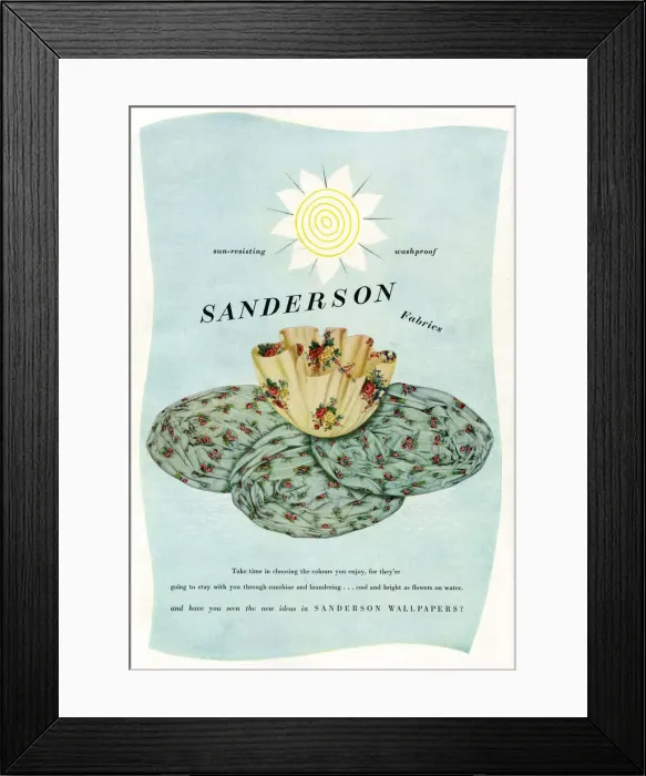 Framed Print : Advertisement for Sanderson Fabrics Framed Print : Advertisement for Sanderson Fabrics