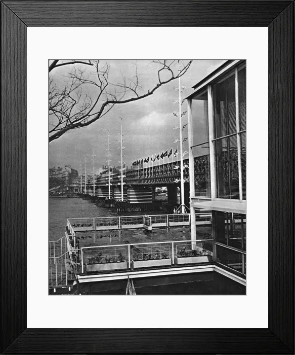 Framed Print : View of the Bailey Bridge, Festival of Britain site, London Framed Print : View of the Bailey Bridge, Festival of Britain site, London