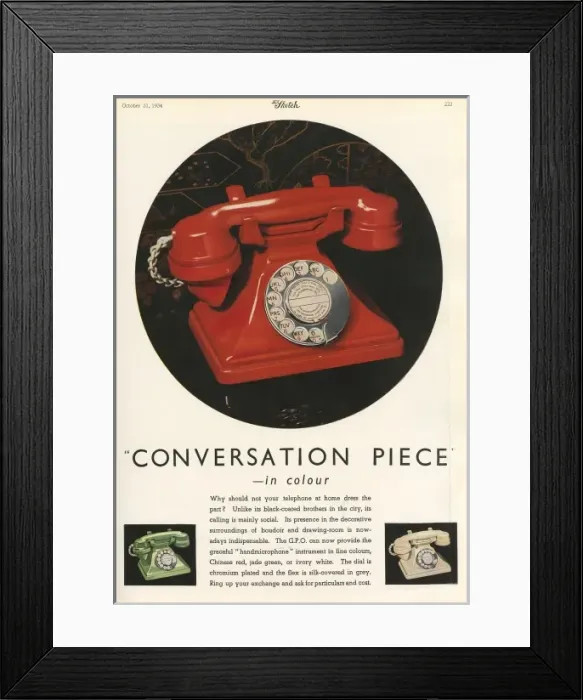 Framed Print : 1934 G. P. O telephone advertisement Framed Print : 1934 G. P. O telephone advertisement