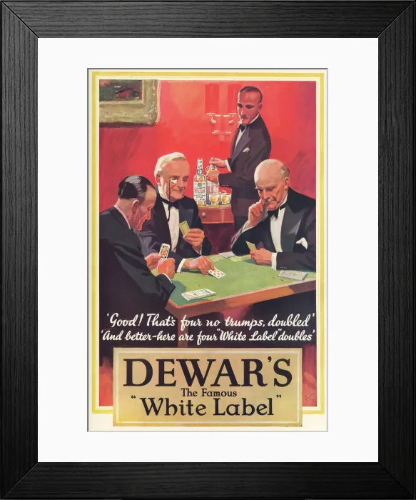Framed Print : Dewars advertisement Framed Print : Dewars advertisement