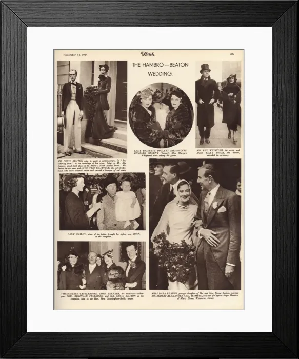 Framed Print : The Hambro - Beaton wedding, 1934 Framed Print : The Hambro - Beaton wedding, 1934