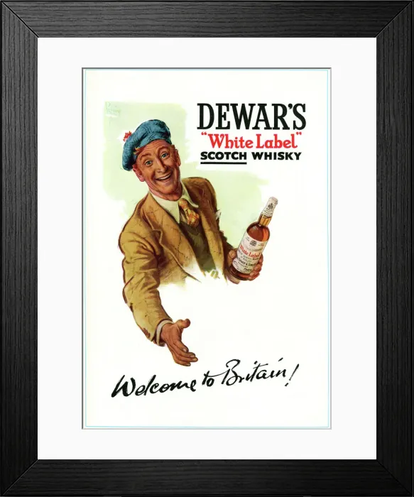 Framed Print : Advertisement for Dewars White Label Scotch Whisky Framed Print : Advertisement for Dewars White Label Scotch Whisky