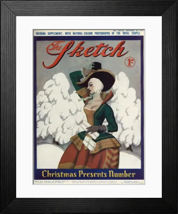 Framed Print : The Sketch front cover, Christmas Presents Number 1934 Framed Print : The Sketch front cover, Christmas Presents Number 1934