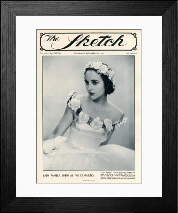 Framed Print : Sketch front cover - Lady Pamela Smith as Camargo Framed Print : Sketch front cover - Lady Pamela Smith as Camargo