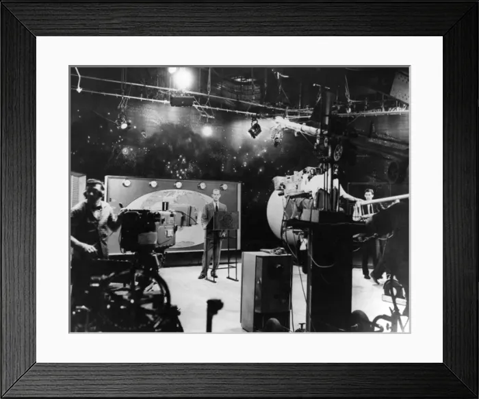 Framed Print : Duke of Edinburgh on television, 1957 Framed Print : Duke of Edinburgh on television, 1957