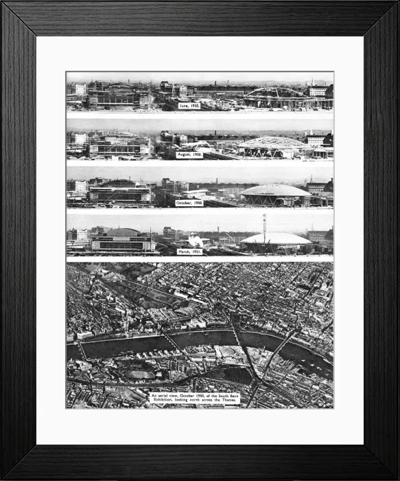 Framed Print : Views of the Festival of Britain construction Framed Print : Views of the Festival of Britain construction