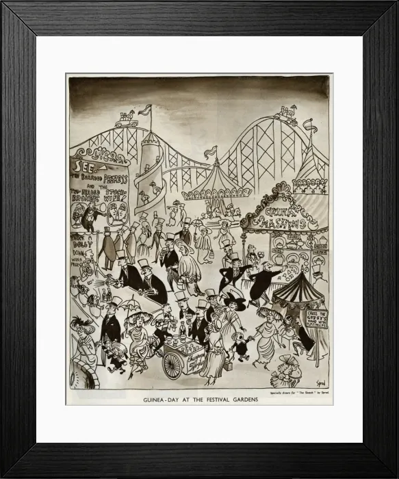 Framed Print : Guinea Day at the Festival Gardens, Festival of Britain