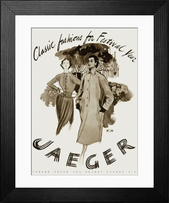 Framed Print : Advertisement for Jaeger in Festival of Britain Year Framed Print : Advertisement for Jaeger in Festival of Britain Year