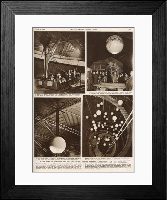 Framed Print : Exhibits in Dome of Discovery and Shot Tower, London Framed Print : Exhibits in Dome of Discovery and Shot Tower, London
