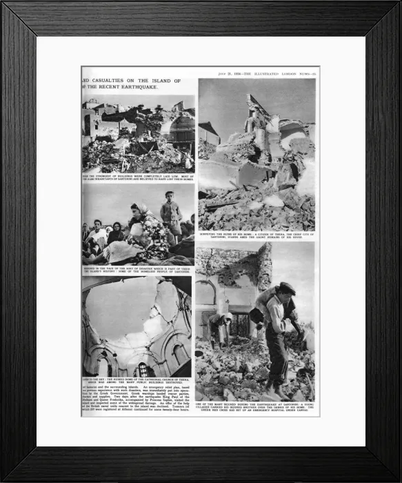 Framed Print : Santorini earthquake reportage, 1956 Framed Print : Santorini earthquake reportage, 1956