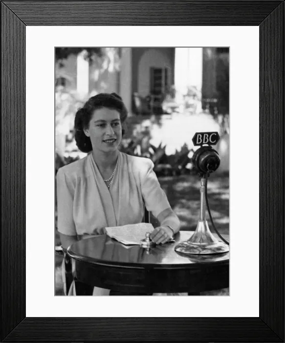Framed Print : Princess Elizabeth broadcasting to the Empire Framed Print : Princess Elizabeth broadcasting to the Empire