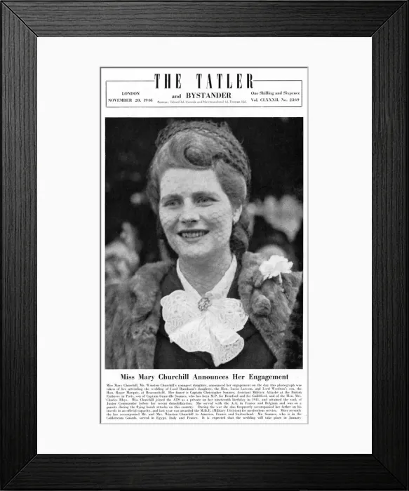 Framed Print : Miss Mary Churchill announces her engagement, 1946 Framed Print : Miss Mary Churchill announces her engagement, 1946