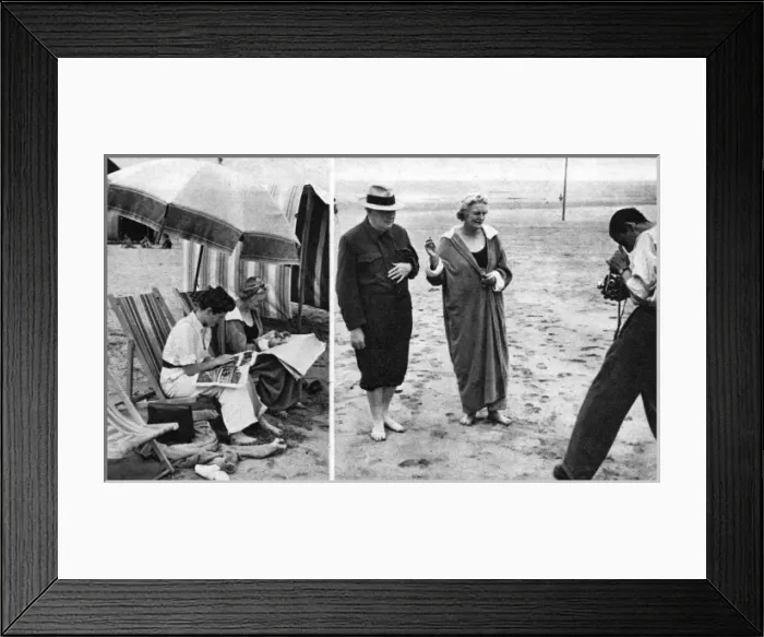 Framed Print : The Churchill family relax on holiday at Hendaye, 1945 Framed Print : The Churchill family relax on holiday at Hendaye, 1945