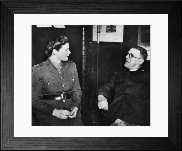 Framed Print : Mary Churchill visits the Church Army H. Q 1944