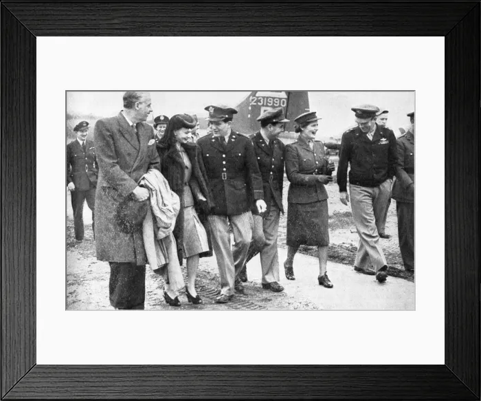 Framed Print : Mary Churchill christens a new bomber, 1944 Framed Print : Mary Churchill christens a new bomber, 1944