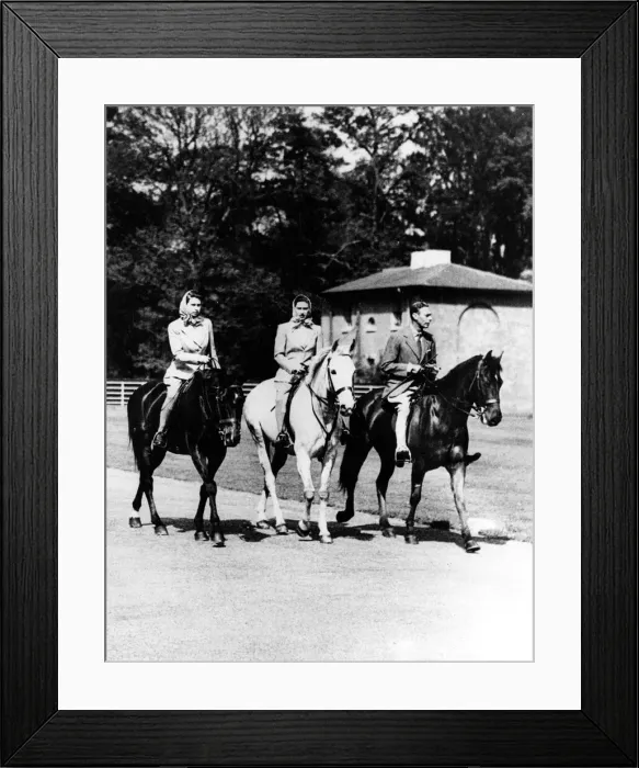 Framed Print : Royal family riding, 1947 Framed Print : Royal family riding, 1947