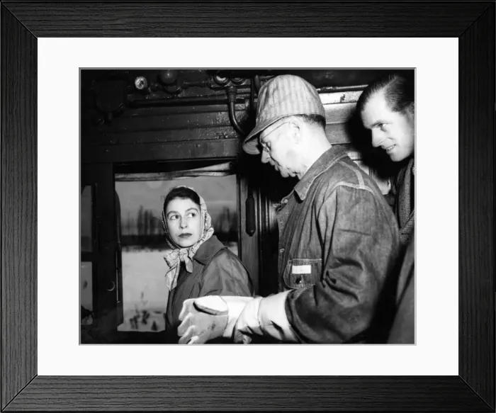 Framed Print : Princess Elizabeth drives the royal train, Canada, 1951