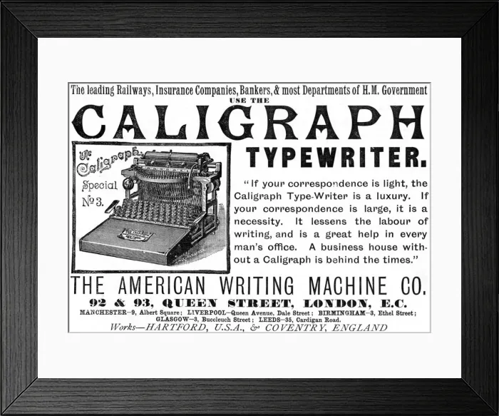 Framed Print : Caligraph typewriter Framed Print : Caligraph typewriter