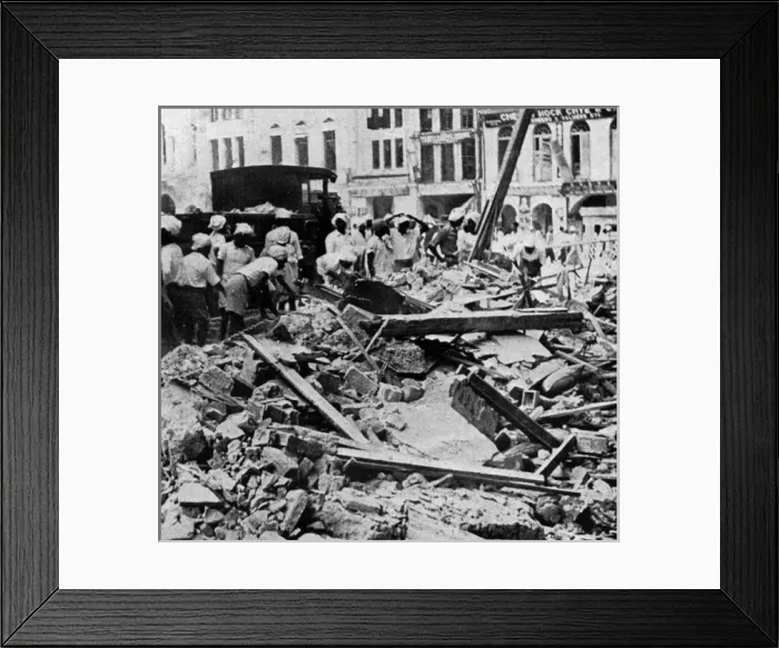 Framed Print : Japanese raid on Singapore Framed Print : Japanese raid on Singapore