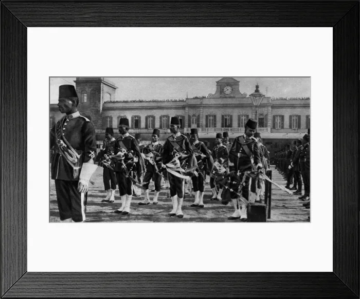 Framed Print : Pipers of the 5th Infantry Battalion of the Egyptian army