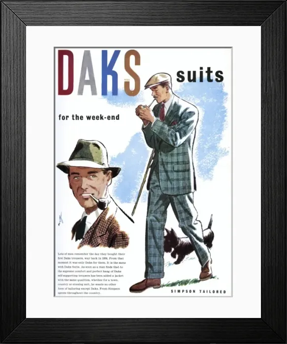 Framed Print : Daks advertisement, 1951 Framed Print : Daks advertisement, 1951