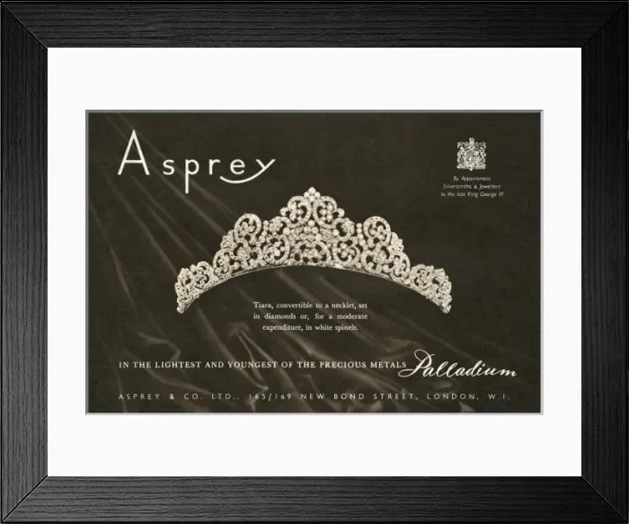Framed Print : Asprey advertisement, 1953 Framed Print : Asprey advertisement, 1953