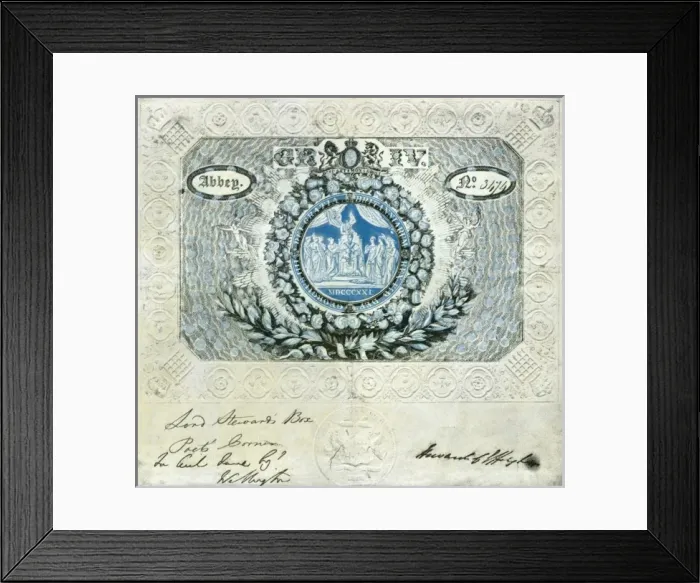 Framed Print : Invitation to Coronation of King George IV Framed Print : Invitation to Coronation of King George IV