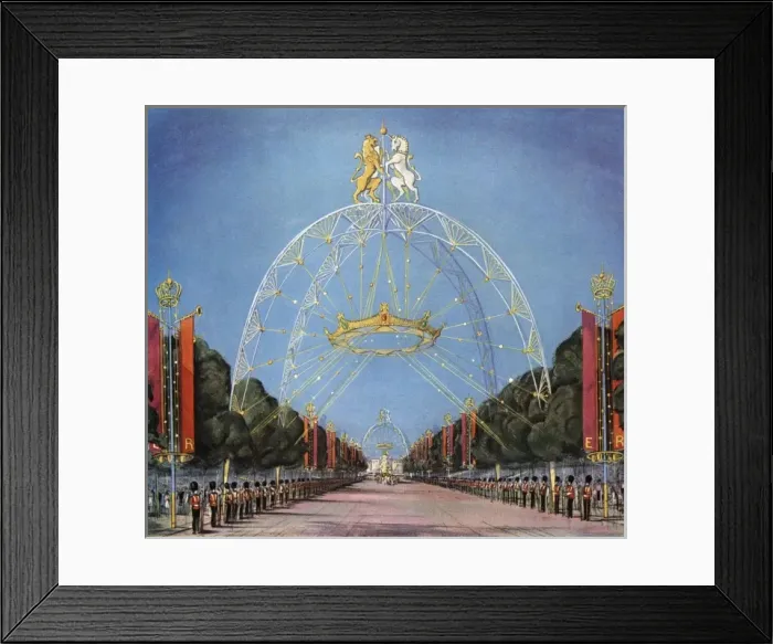 Framed Print : The Mall decorated for the Coronation, 1953 Framed Print : The Mall decorated for the Coronation, 1953