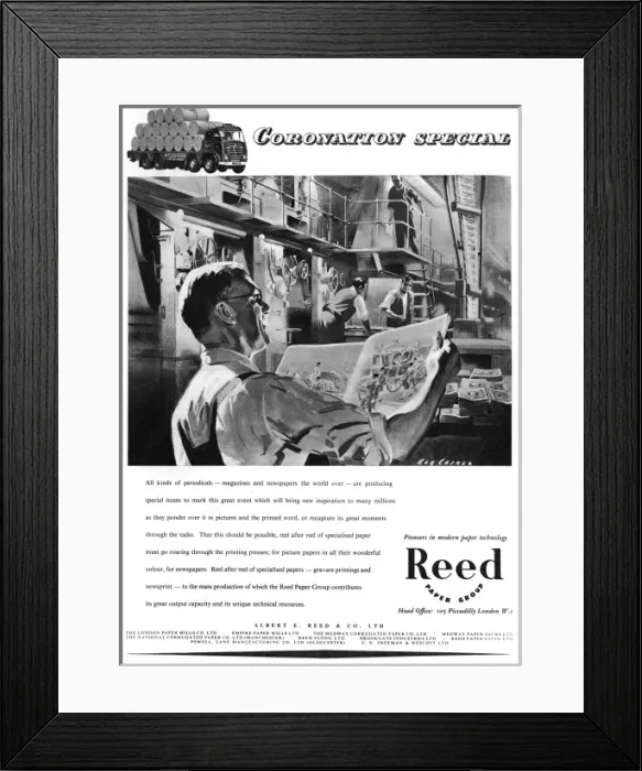 Framed Print : Reed Paper Group advertisement in ILN Coronation number Framed Print : Reed Paper Group advertisement in ILN Coronation number