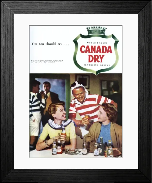 Framed Print : Canada Dry advertisement, 1953 Framed Print : Canada Dry advertisement, 1953