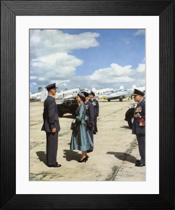 Framed Print : Queen Elizabeth II at an RAF Coronation Review, 1953 Framed Print : Queen Elizabeth II at an RAF Coronation Review, 1953