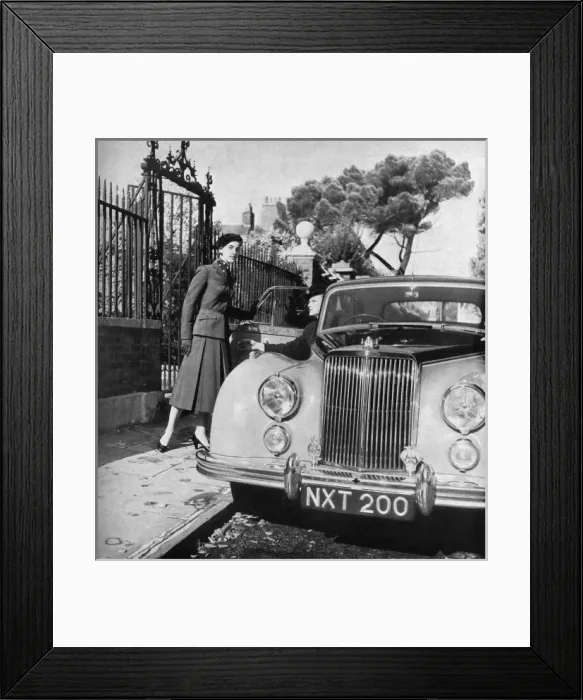 Framed Print : Hebe suit and Armstrong Siddeley Sapphire, 1953 Framed Print : Hebe suit and Armstrong Siddeley Sapphire, 1953