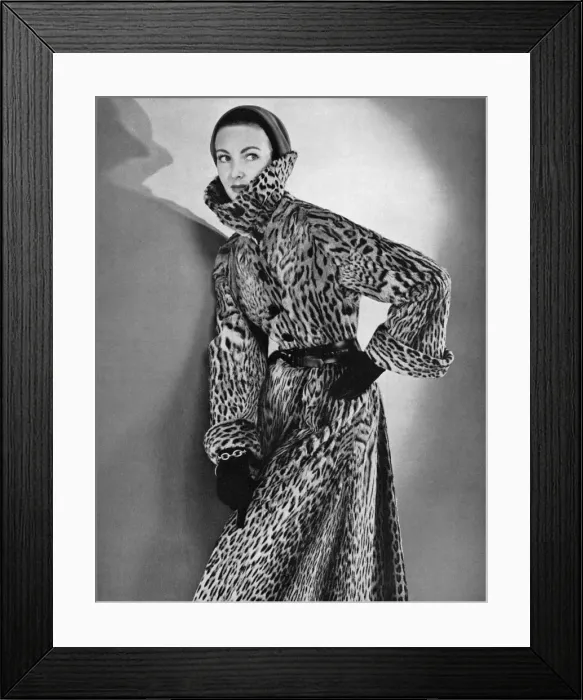 Framed Print : Ocelot coat, 1953 Framed Print : Ocelot coat, 1953