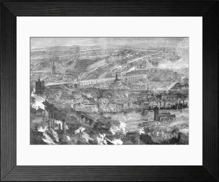 Framed Print : Great Fire of Newcastle and Gateshead Framed Print : Great Fire of Newcastle and Gateshead