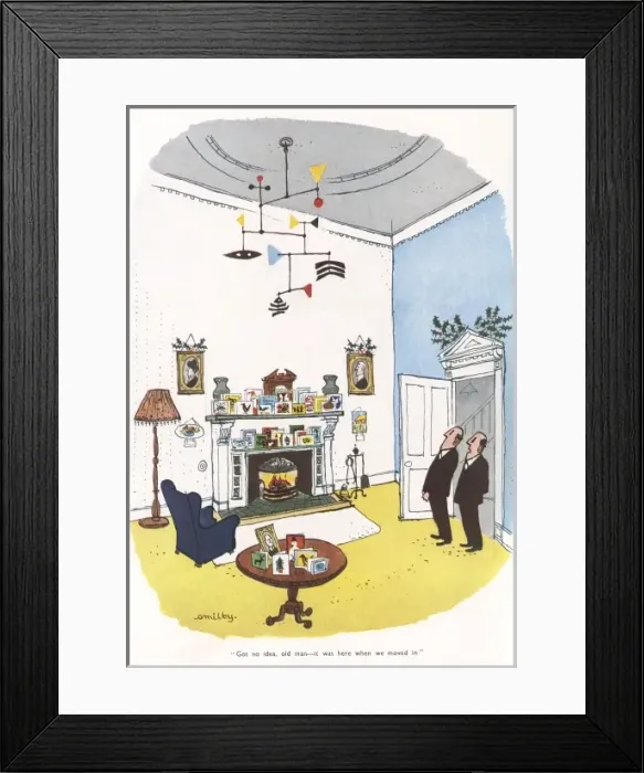 Framed Print : 1950s Christmas decorations cartoon Framed Print : 1950s Christmas decorations cartoon