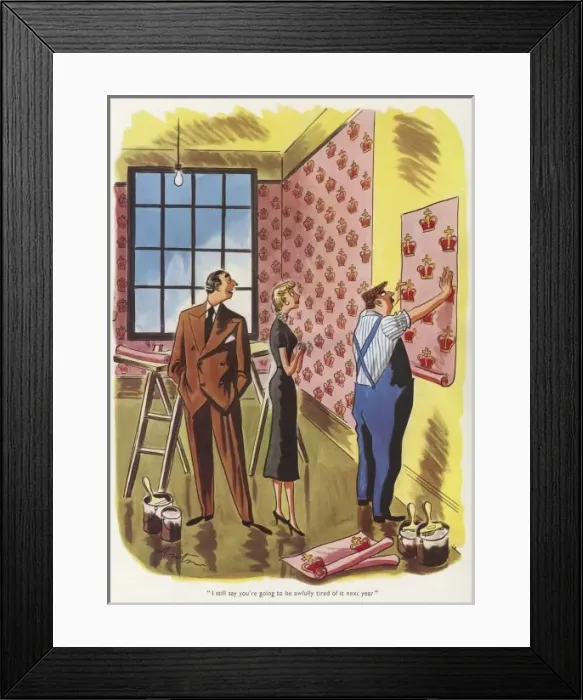 Framed Print : Coronation wallpaper, 1953 Framed Print : Coronation wallpaper, 1953