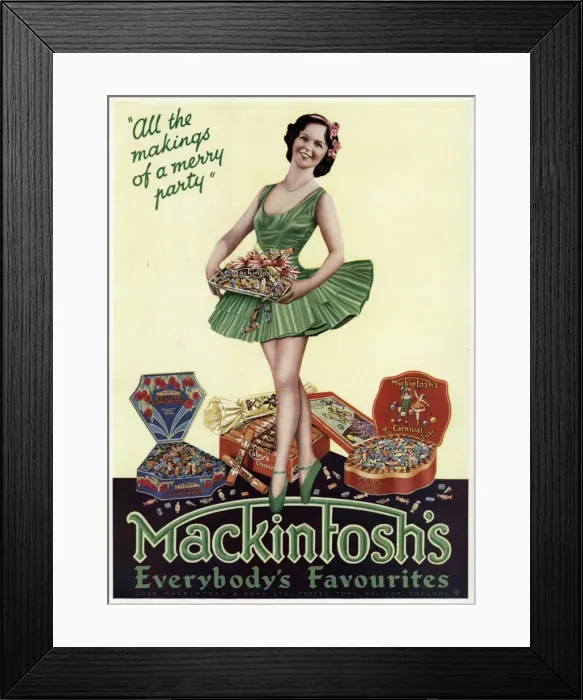 Framed Print : Advert for Mackintoshs toffee 1933