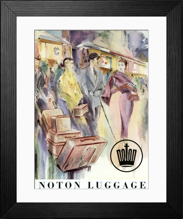 Framed Print : Noton luggage advertisement, 1953 Framed Print : Noton luggage advertisement, 1953