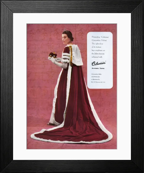 Framed Print : Celanese Coronation advertisement, 1953