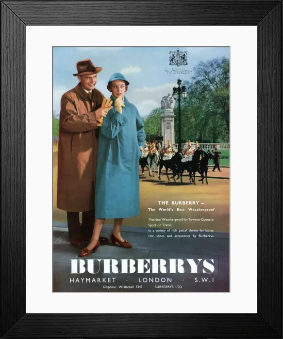 Framed Print : Burberrys Coronation advertisement, 1953 Framed Print : Burberrys Coronation advertisement, 1953
