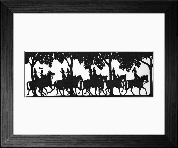 Framed Print : Silhouette of Household Cavalry in Hyde Park, London