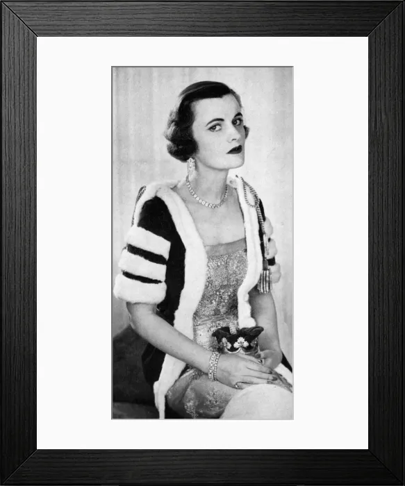 Framed Print : Duchess of Argyll in her Coronation outfit