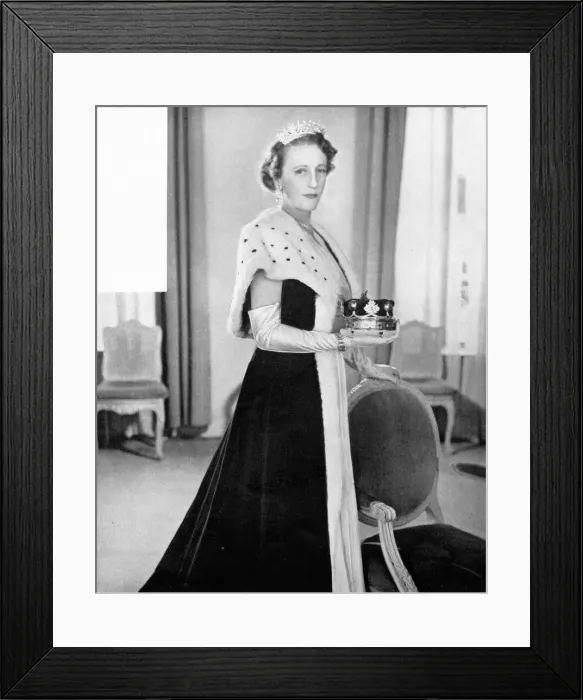 Framed Print : Lady Delamere in her Coronation outfit Framed Print : Lady Delamere in her Coronation outfit