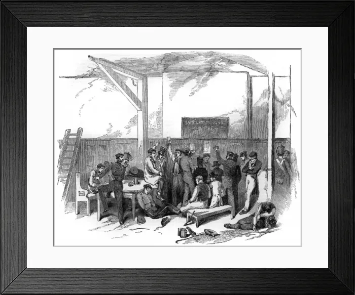 Framed Print : Barrack canteen interior, 1847 Framed Print : Barrack canteen interior, 1847