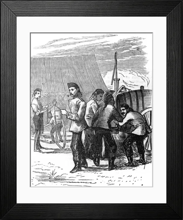 Framed Print : Filling water canteens, 1872