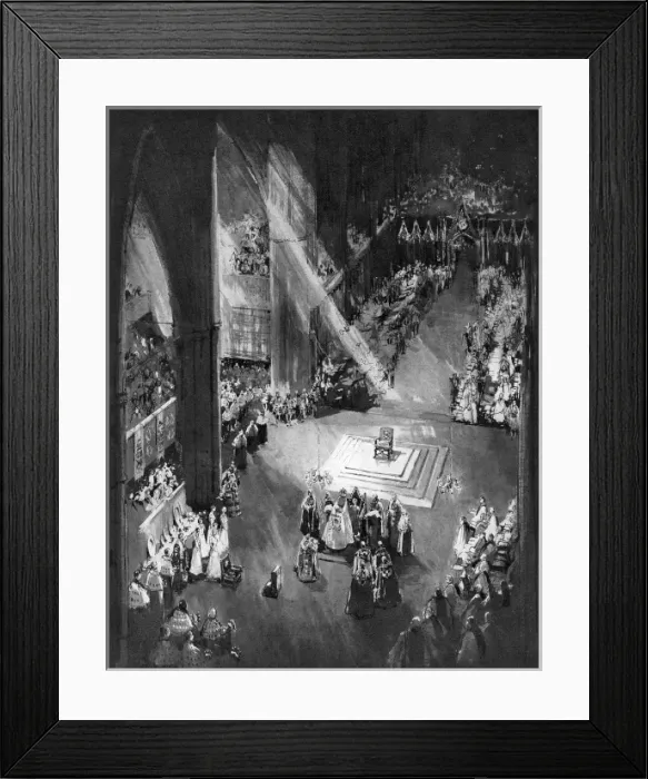 Framed Print : Coronation 1953 - Crowning of Queen Elizabeth II Framed Print : Coronation 1953 - Crowning of Queen Elizabeth II