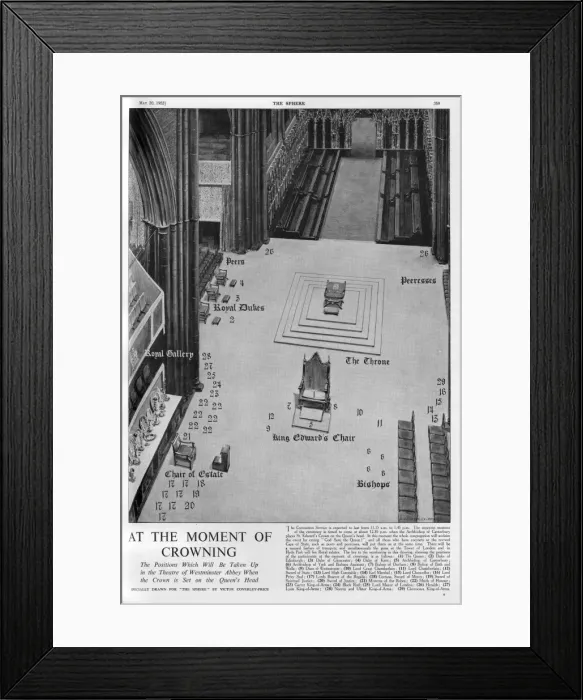Framed Print : Positions of dignitaries, Coronation 1953 Framed Print : Positions of dignitaries, Coronation 1953