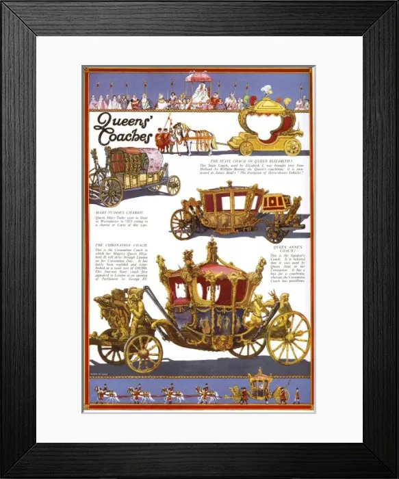 Framed Print : The Queens Coaches - 1953 Coronation Framed Print : The Queens Coaches - 1953 Coronation
