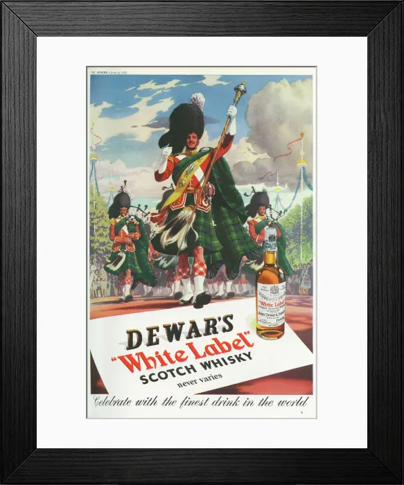 Framed Print : Dewars advertisement